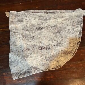 White Floral Lace Shawl Wrap Scarf Bridal‎ Wedding Evening Party Cover Up